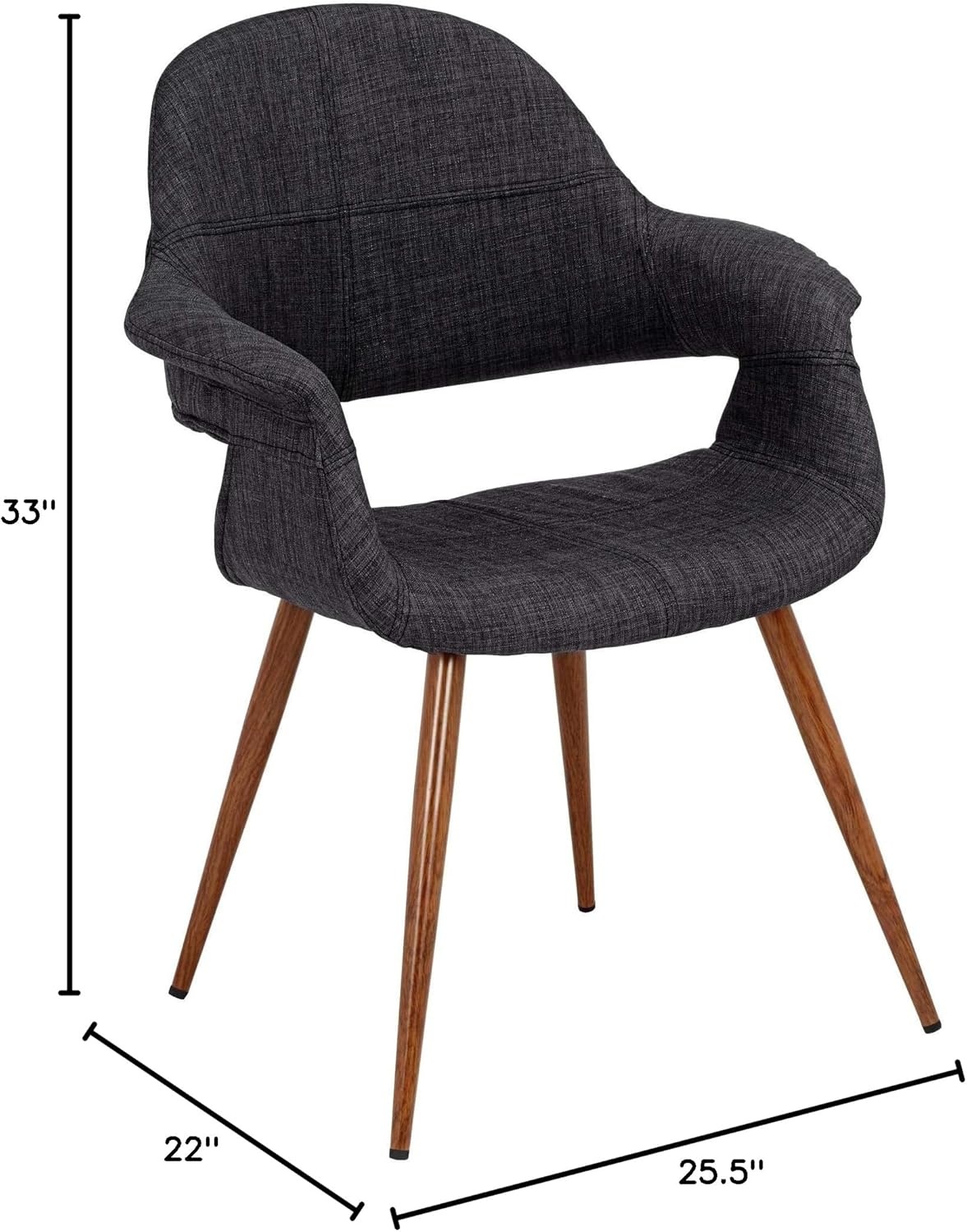 image:imageArmen Living Phoebe Modern Charcoal Fabric Accent Armchair