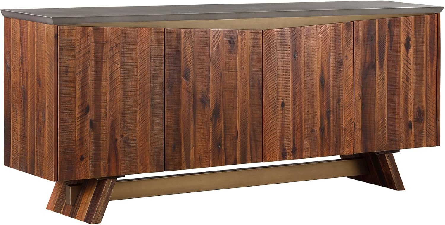 image:imageArmen Living Picadilly 4 Door Sideboard Buffet in Acacia Wood and Concrete