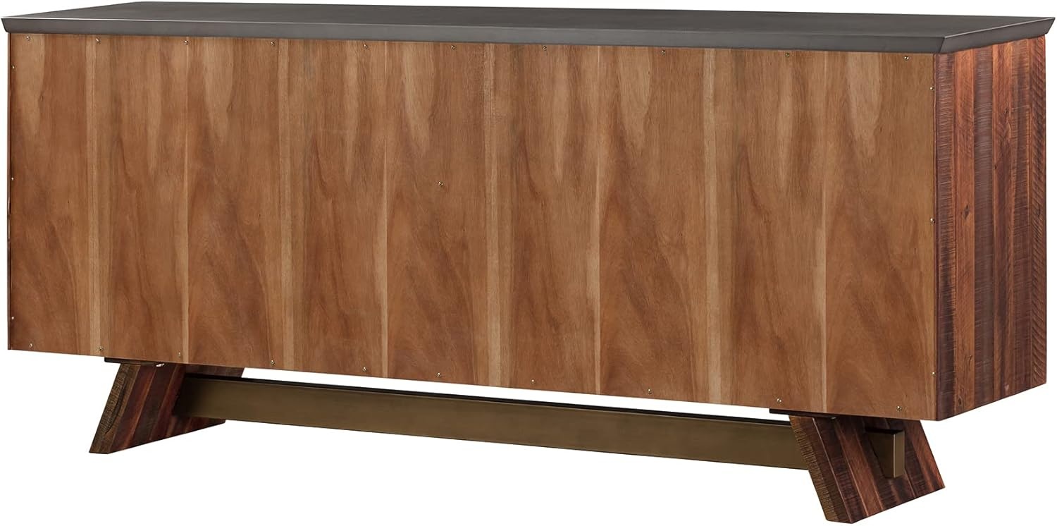 image:imageArmen Living Picadilly 4 Door Sideboard Buffet in Acacia Wood and Concrete