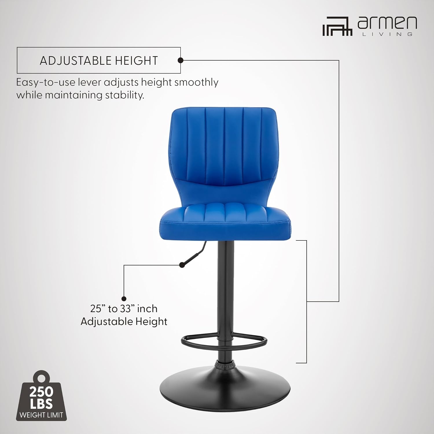 image:imageBardot Adjustable Height Red Faux Leather Swivel Bar Stool Set of 2Blue