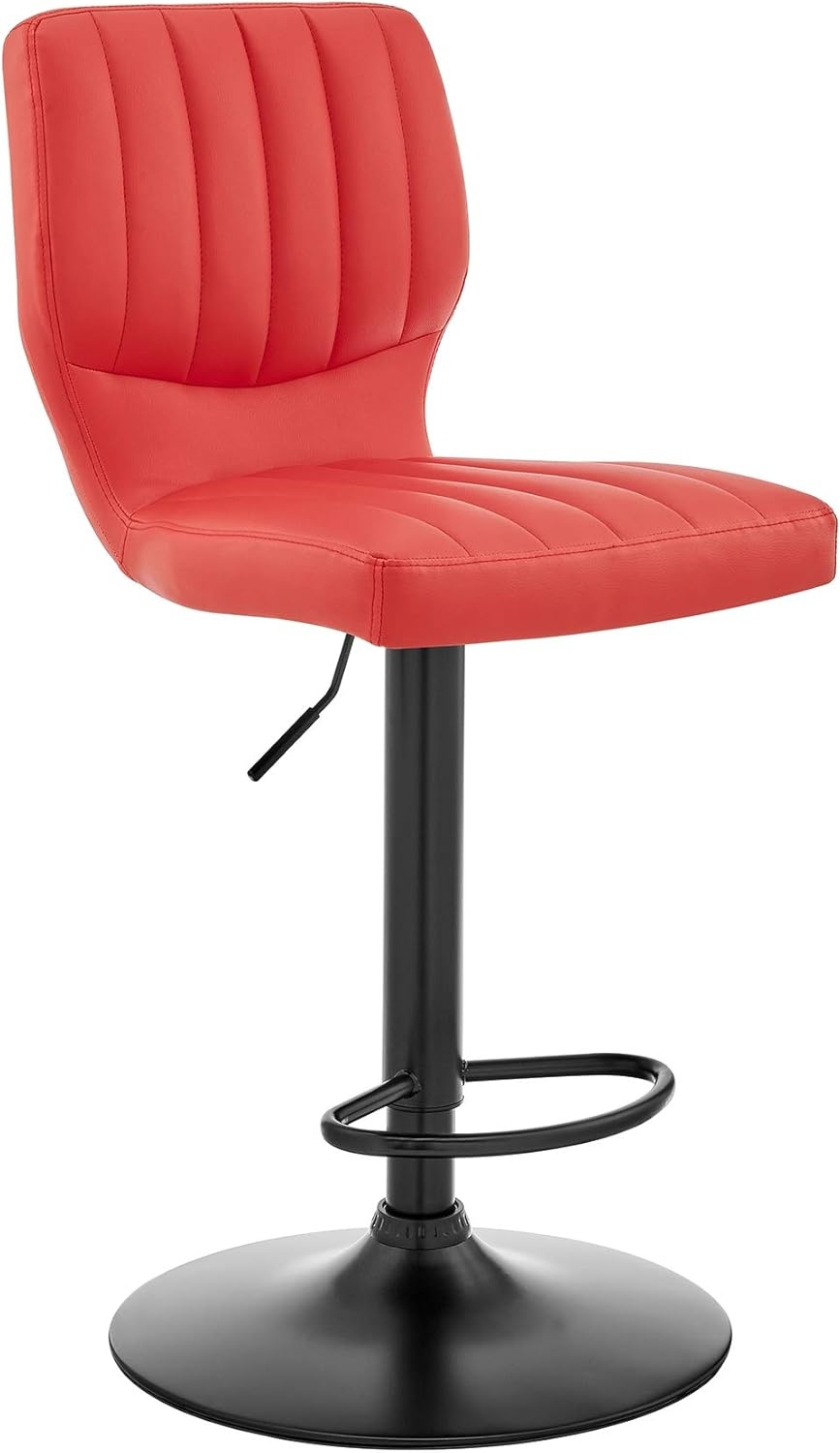 image:imageBardot Adjustable Height Red Faux Leather Swivel Bar Stool Set of 2Red