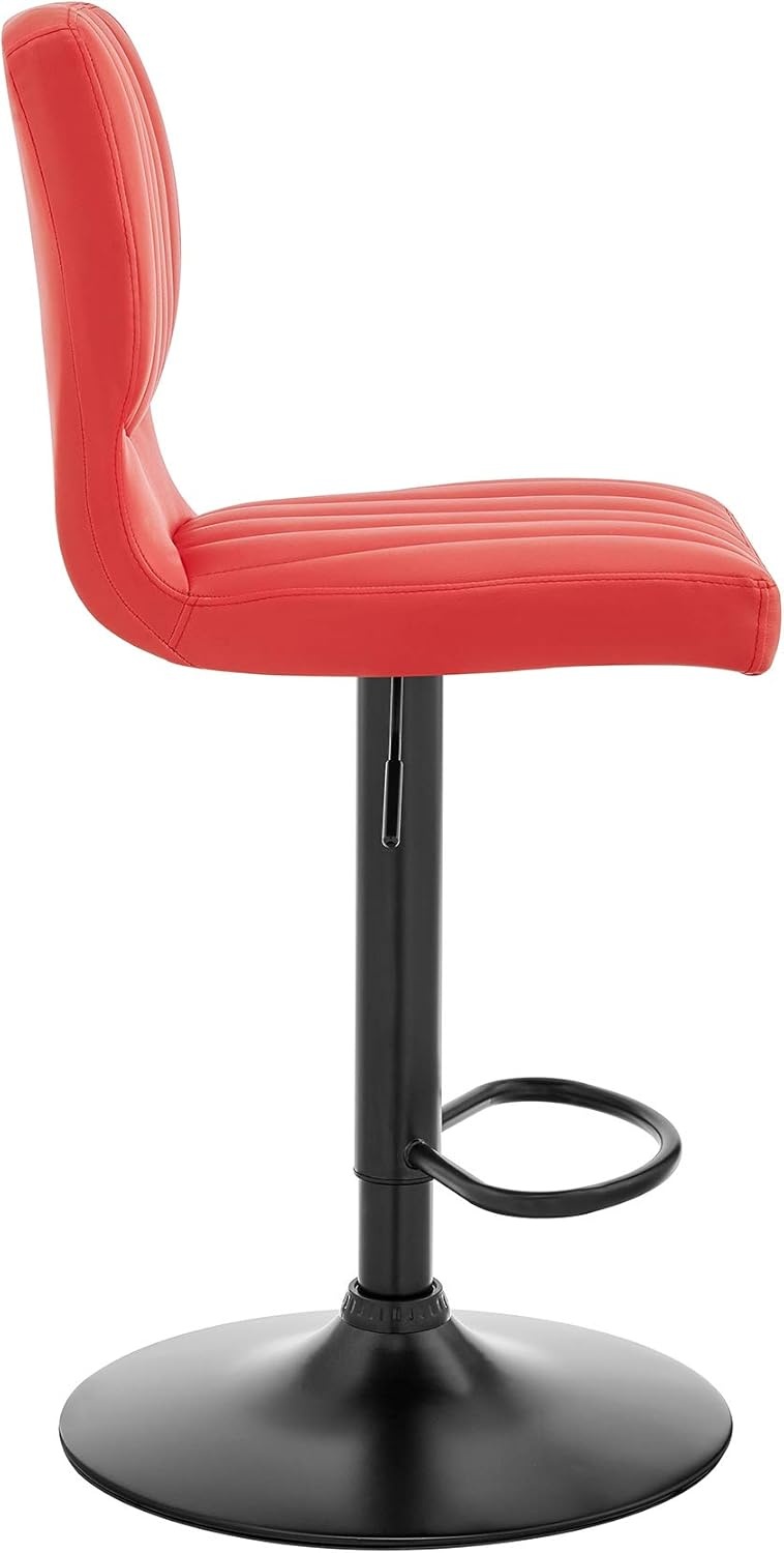 image:imageBardot Adjustable Height Red Faux Leather Swivel Bar Stool Set of 2Red