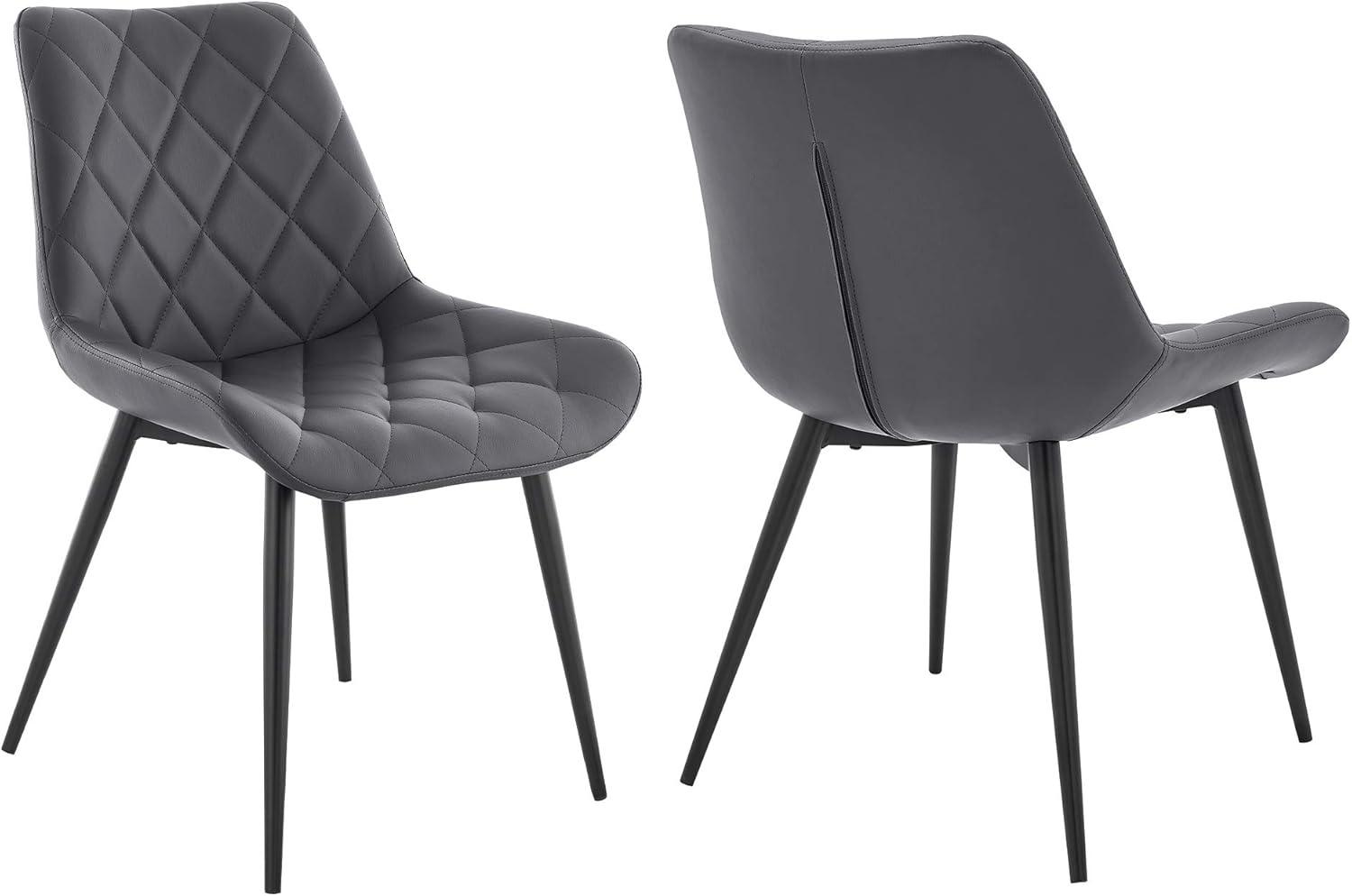 image:imageLoralie Gray Faux Leather and Black Metal Dining Chairs Set of 4Set of 4