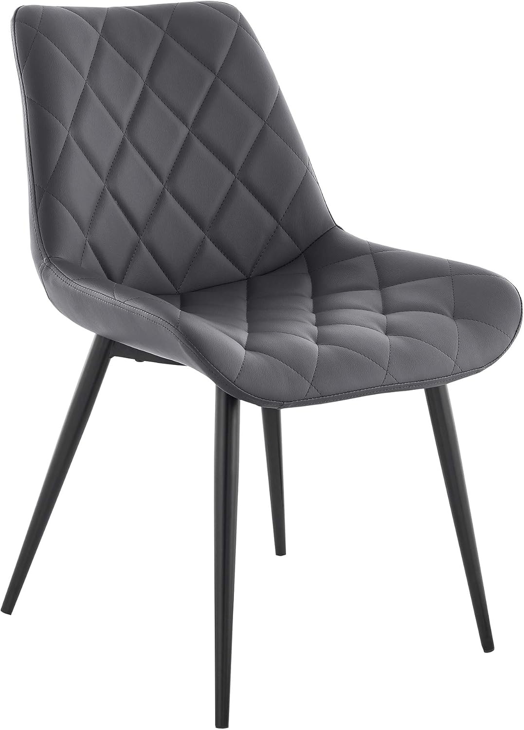 image:imageLoralie Gray Faux Leather and Black Metal Dining Chairs Set of 4Set of 4