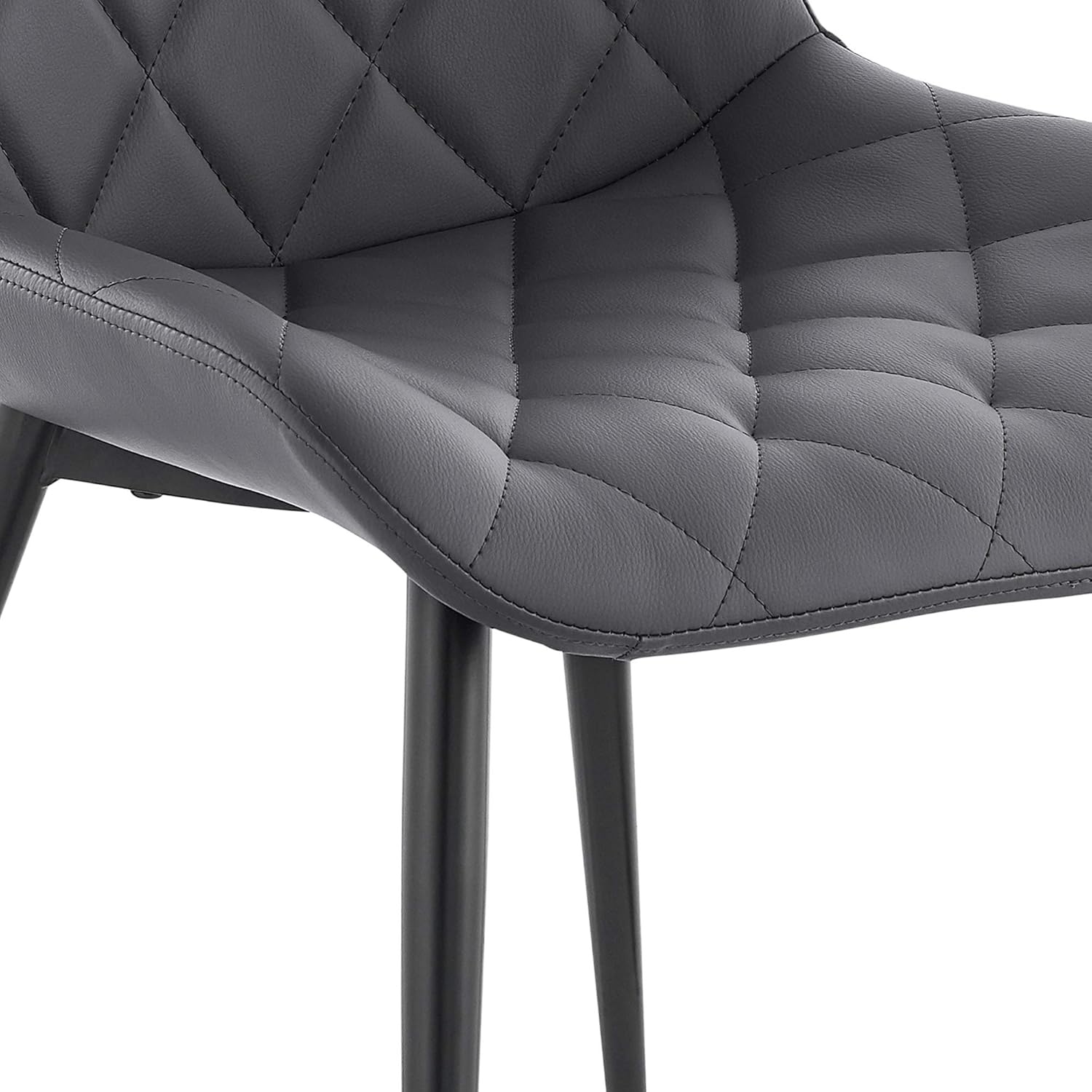 image:imageLoralie Gray Faux Leather and Black Metal Dining Chairs Set of 4Set of 6
