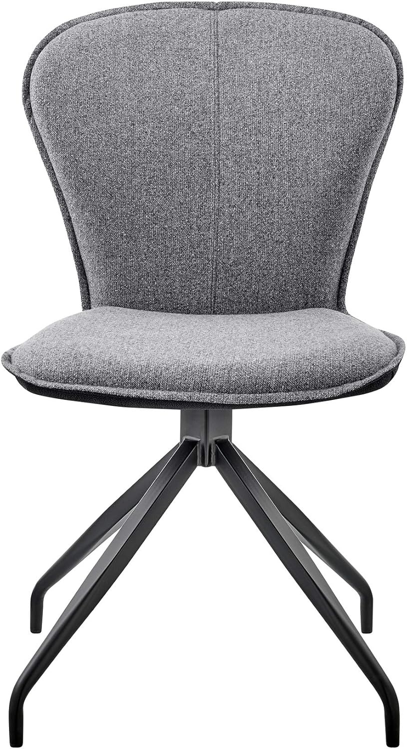 image:imagePetrie Dining Room Accent Chair in Gray Fabric and Faux Leather with Black Finish Set of 4Set of 4