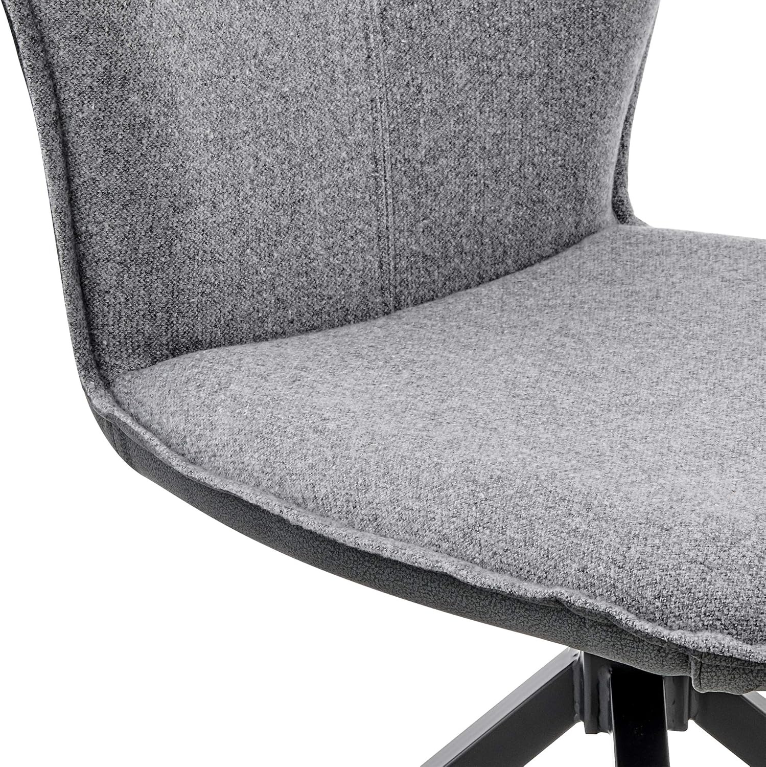 image:imagePetrie Dining Room Accent Chair in Gray Fabric and Faux Leather with Black Finish Set of 4Set of 4