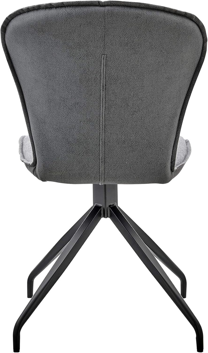 image:imagePetrie Dining Room Accent Chair in Gray Fabric and Faux Leather with Black Finish Set of 4Set of 4