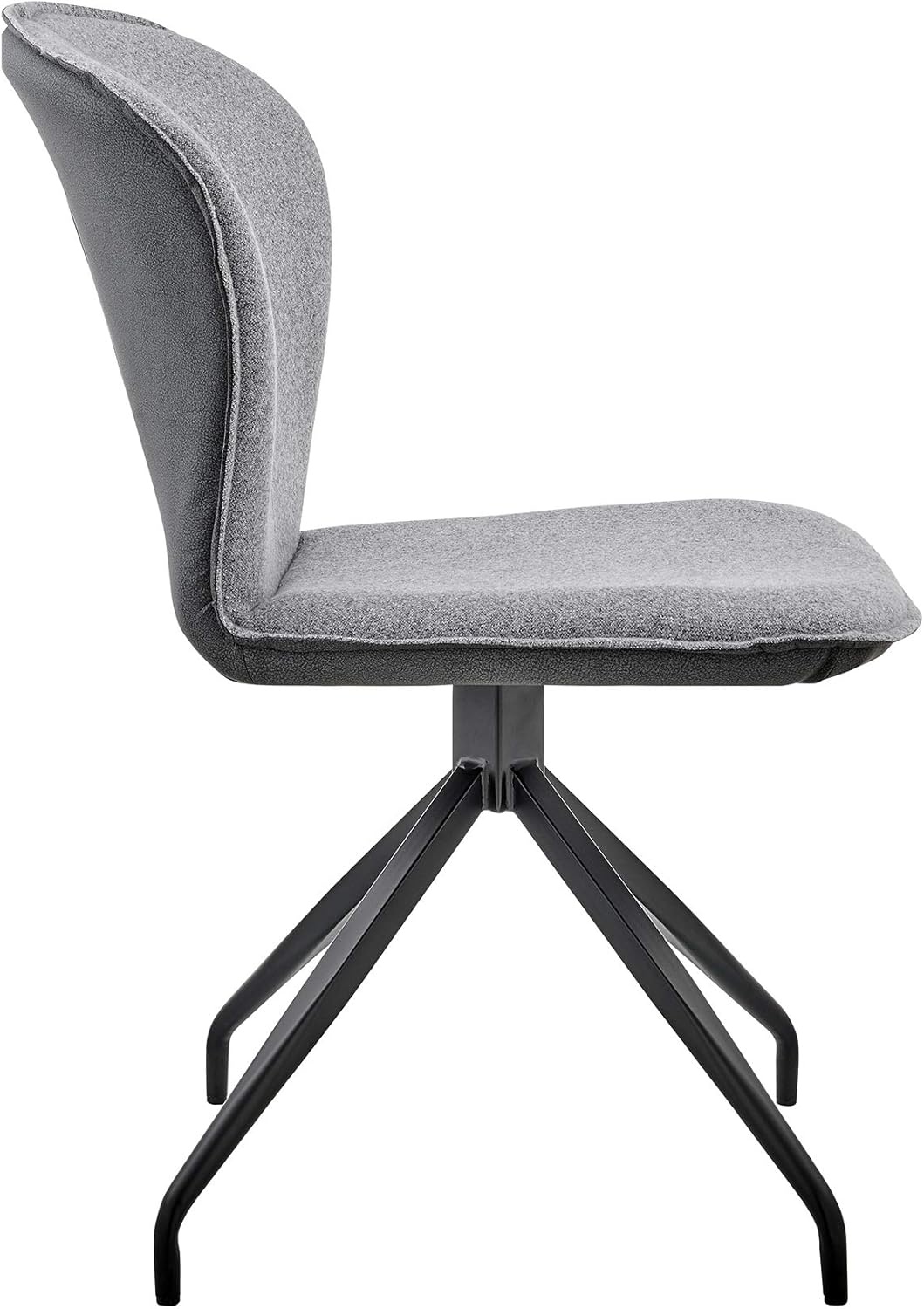 image:imagePetrie Dining Room Accent Chair in Gray Fabric and Faux Leather with Black Finish Set of 4Set of 6
