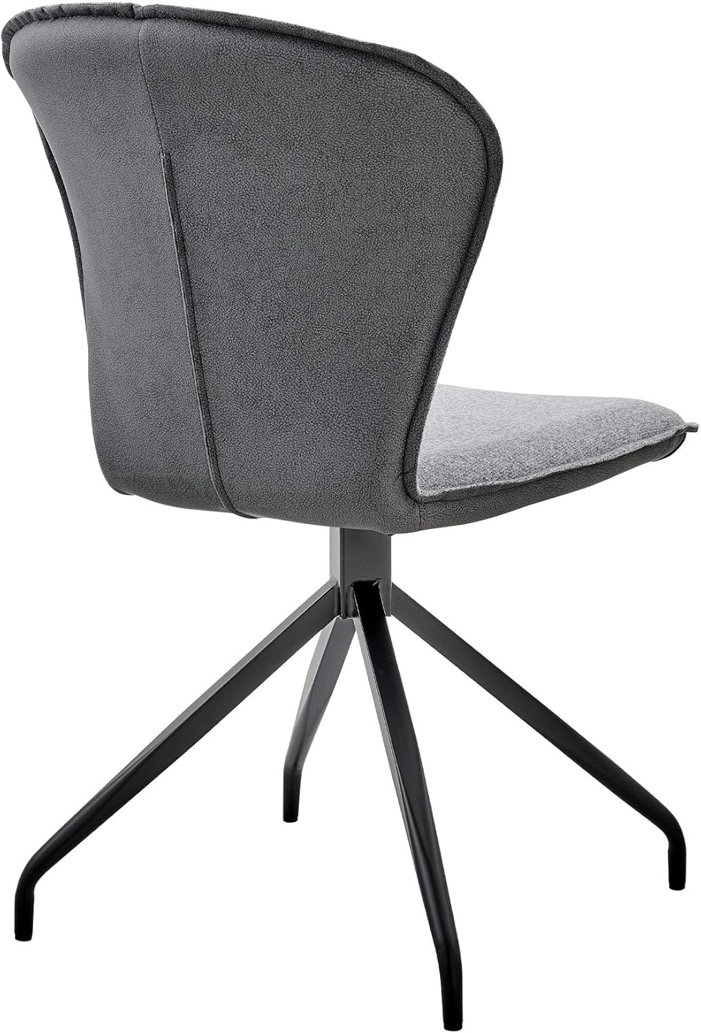 image:imagePetrie Dining Room Accent Chair in Gray Fabric and Faux Leather with Black Finish Set of 4Set of 6
