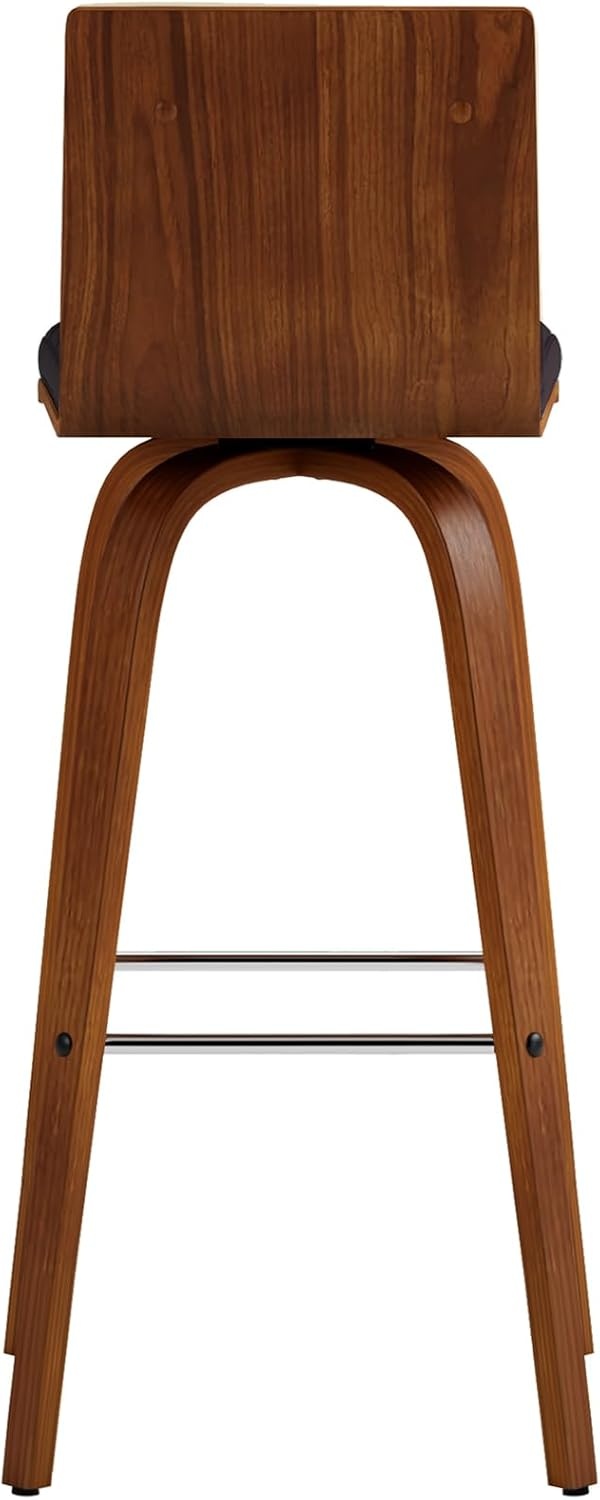 image:imageVienna 26 Swivel Counter Stool in Walnut Wood Finish with Brown Faux Leather Set of 2Brown Faux LeatherWalnut