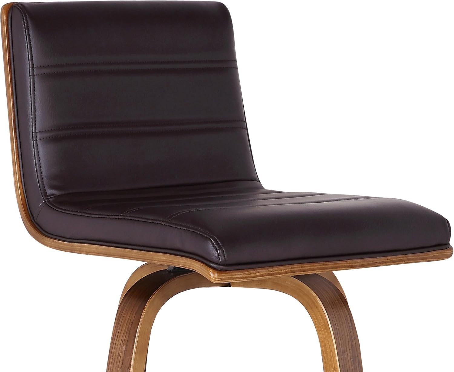 image:imageVienna 26 Swivel Counter Stool in Walnut Wood Finish with Brown Faux Leather Set of 2Brown Faux LeatherWalnut