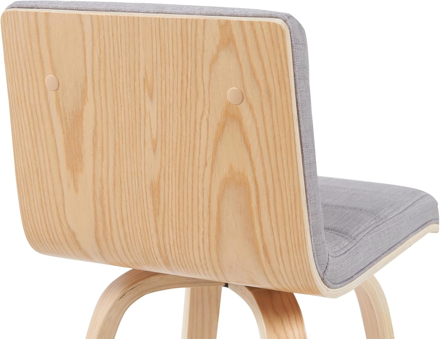 image:imageVienna 26 Swivel Counter Stool in Walnut Wood Finish with Brown Faux Leather Set of 2Gray FabricOak