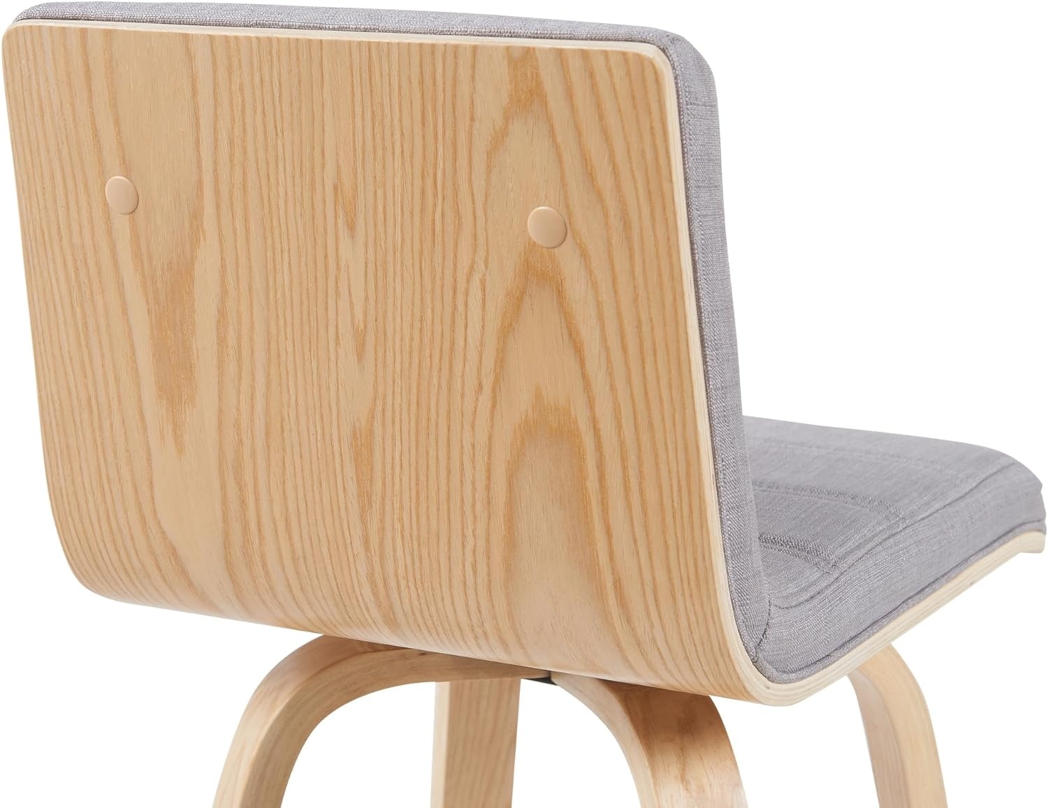 image:imageVienna 26 Swivel Counter Stool in Walnut Wood Finish with Brown Faux Leather Set of 2Gray FabricOak