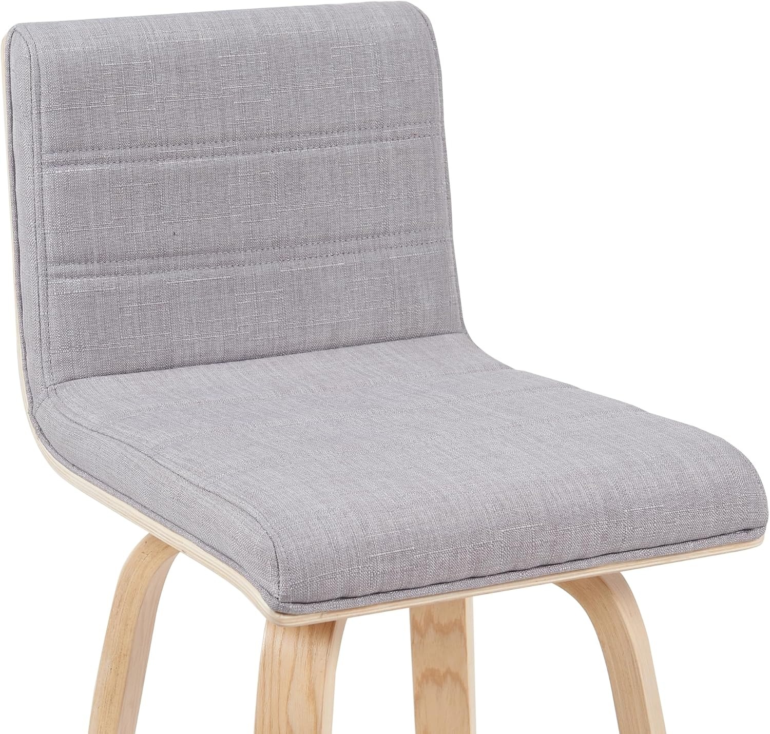 image:imageVienna 26 Swivel Counter Stool in Walnut Wood Finish with Brown Faux Leather Set of 2Gray FabricOak