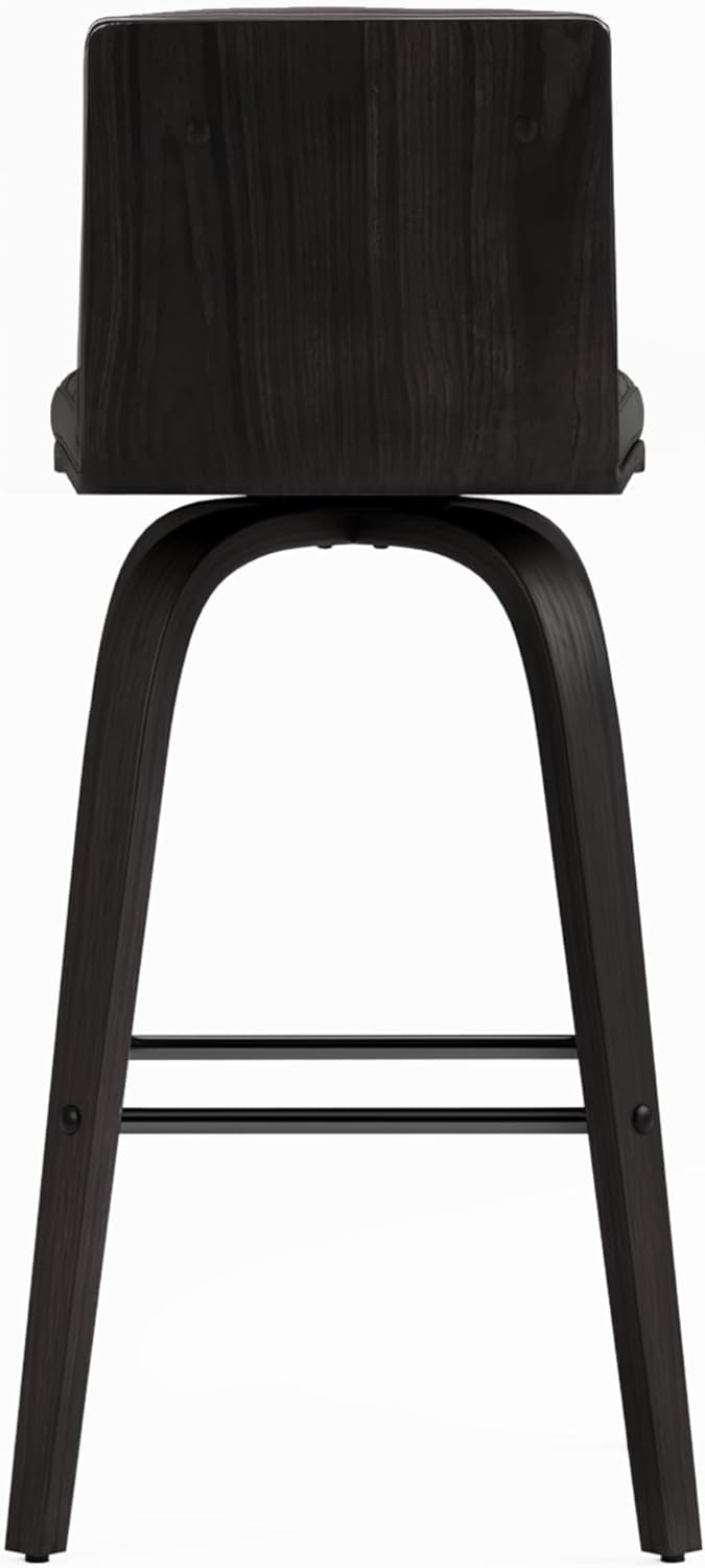 image:imageVienna 26 Swivel Counter Stool in Walnut Wood Finish with Brown Faux Leather Set of 2Gray Faux LeatherBlack