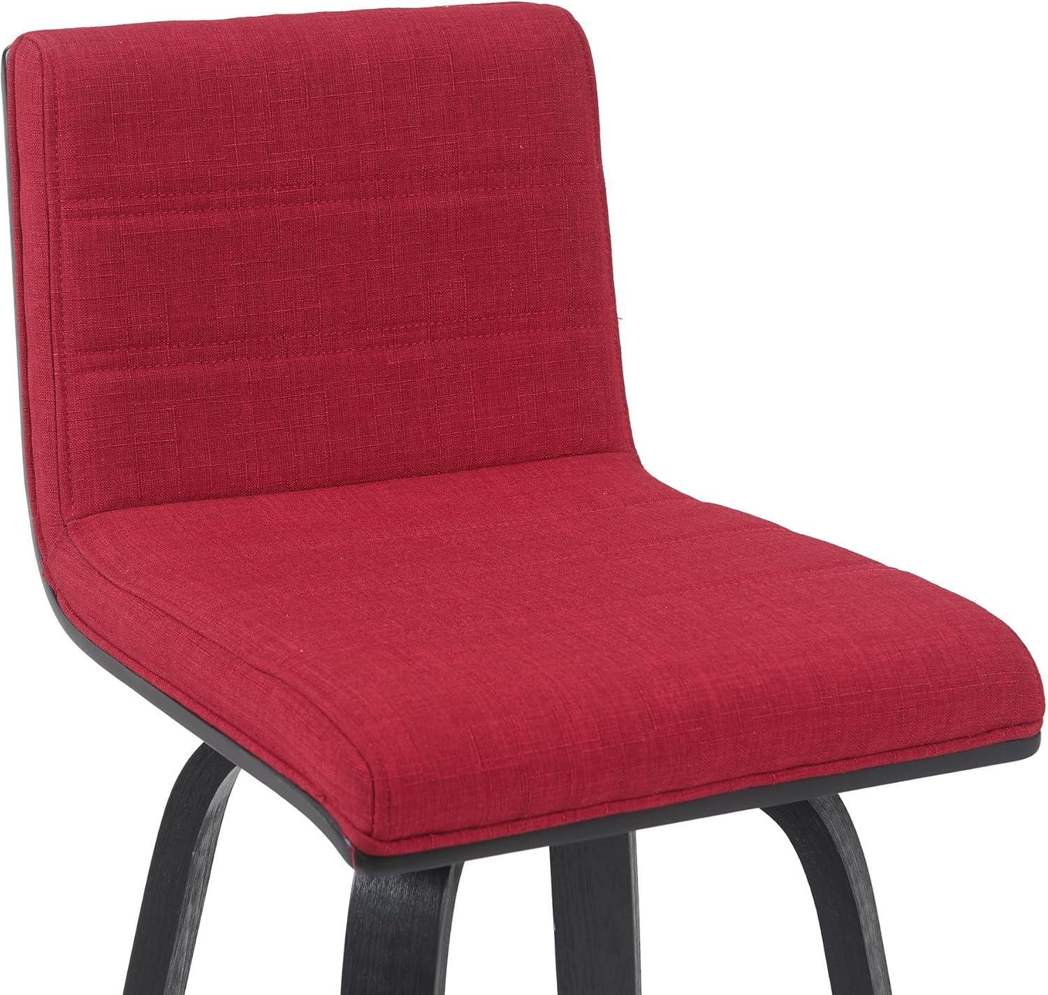 image:imageVienna 26 Swivel Counter Stool in Walnut Wood Finish with Brown Faux Leather Set of 2Red FabricBlack