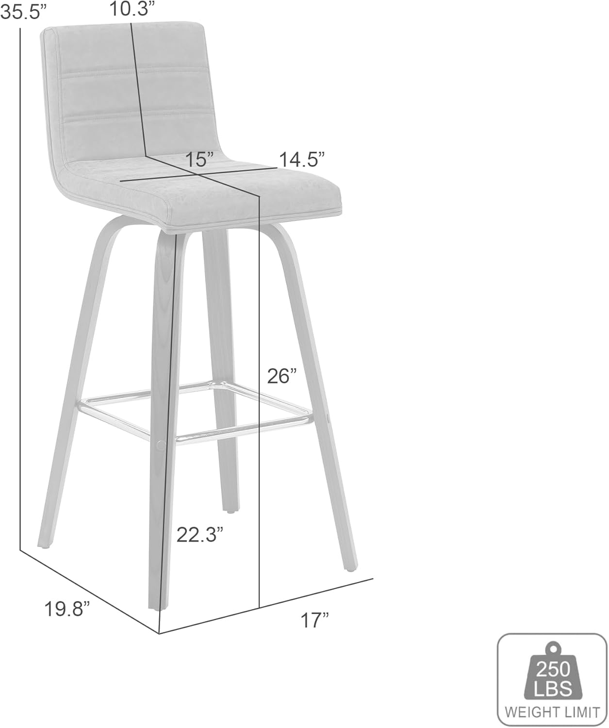 image:imageVienna 26 Swivel Counter Stool in Walnut Wood Finish with Brown Faux Leather Set of 2Vintage Black Faux LeatherWalnut