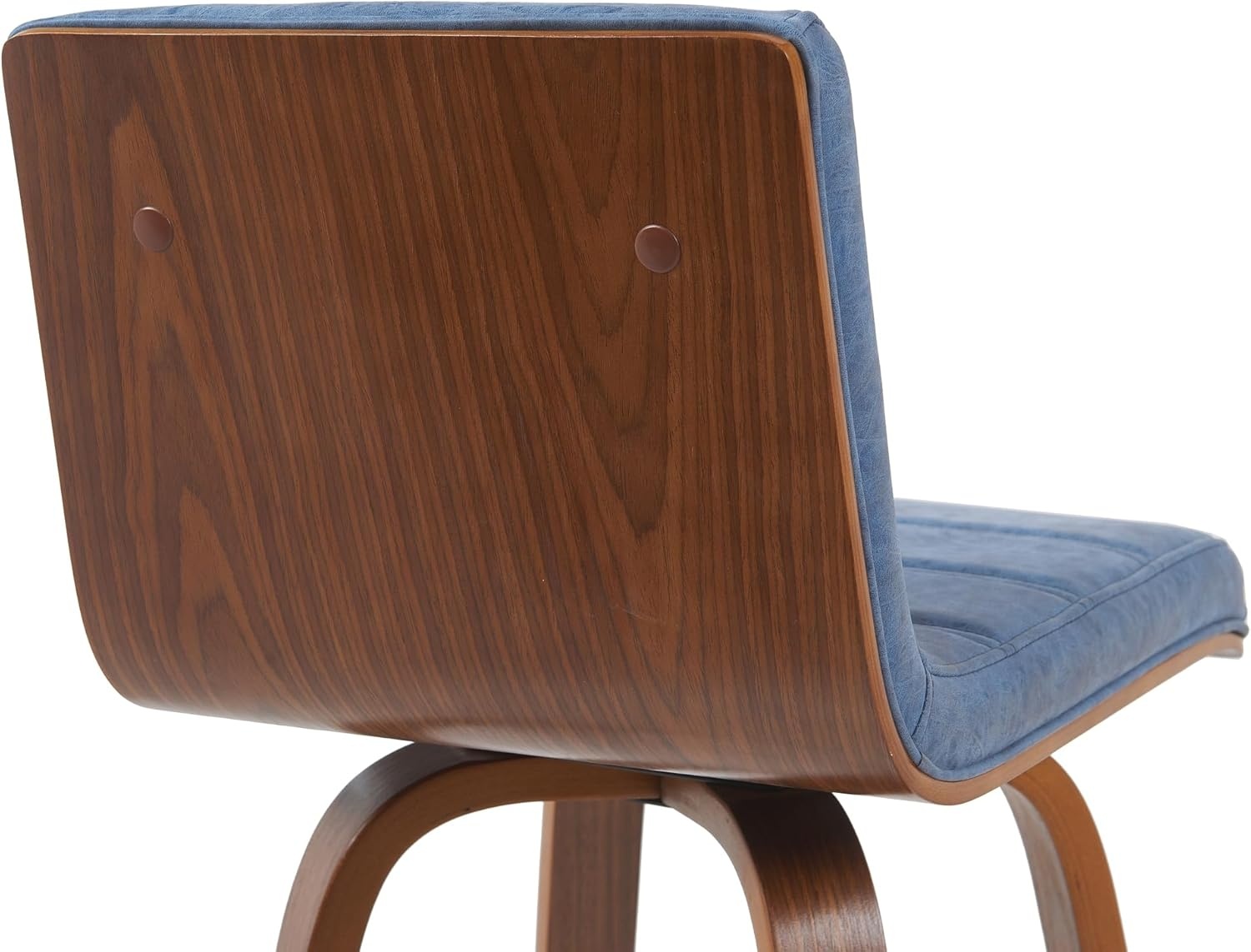 image:imageVienna 26 Swivel Counter Stool in Walnut Wood Finish with Brown Faux Leather Set of 2Vintage Blue Faux LeatherWalnut