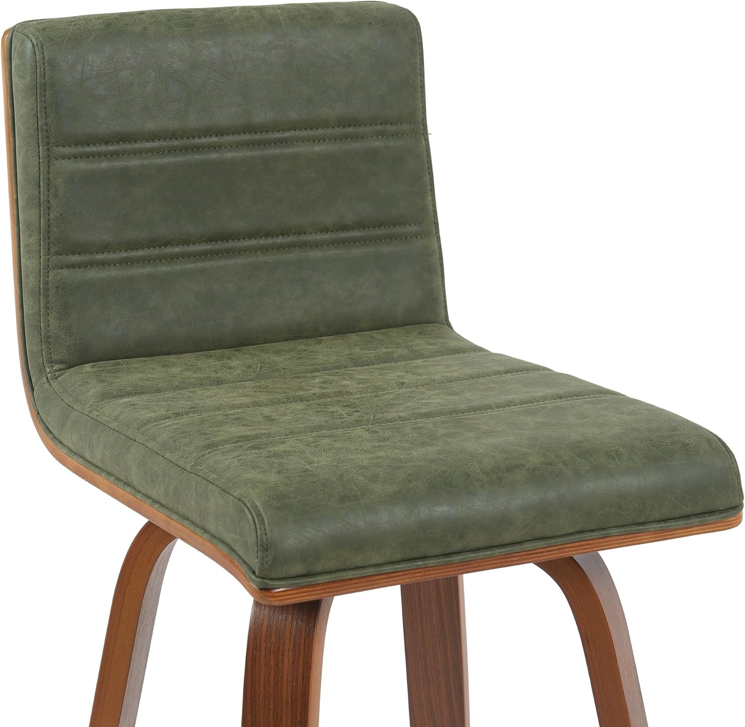 image:imageVienna 26 Swivel Counter Stool in Walnut Wood Finish with Brown Faux Leather Set of 2Vintage Green Faux LeatherWalnut