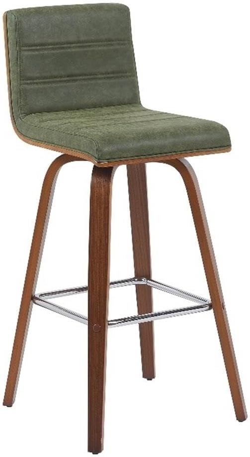 image:imageVienna 26 Swivel Counter Stool in Walnut Wood Finish with Brown Faux Leather Set of 2Vintage Green Faux LeatherWalnut