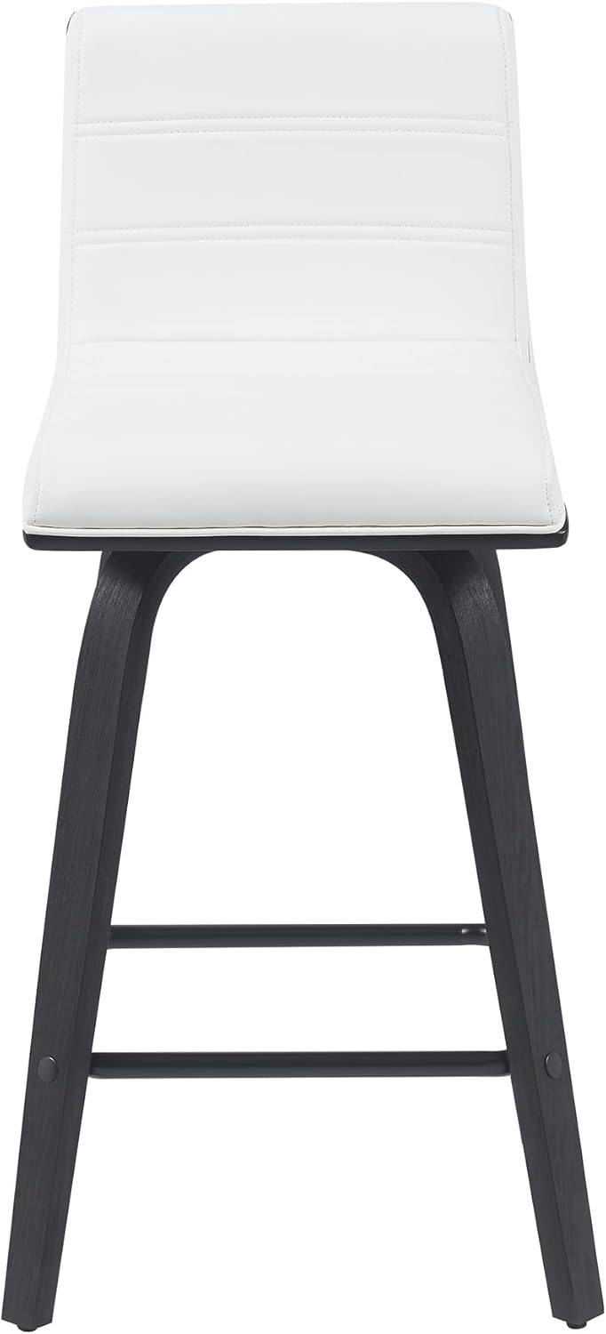 image:imageVienna 26 Swivel Counter Stool in Walnut Wood Finish with Brown Faux Leather Set of 2White Faux LeatherBlack