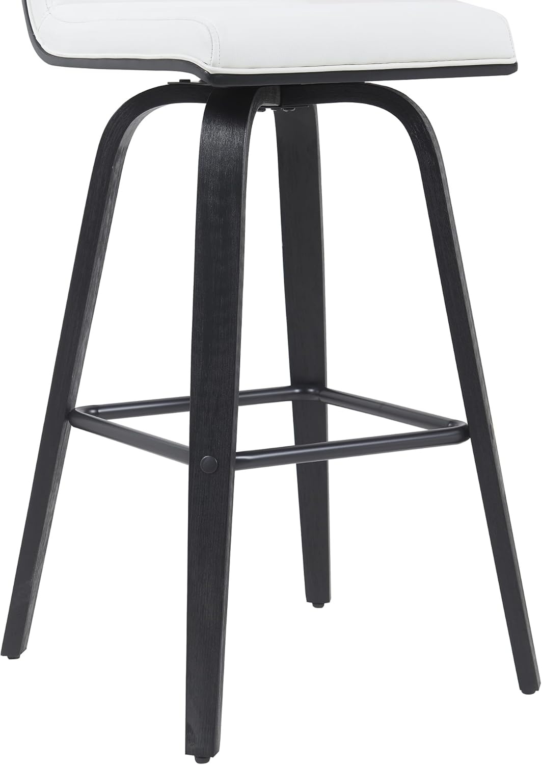 image:imageVienna 26 Swivel Counter Stool in Walnut Wood Finish with Brown Faux Leather Set of 2White Faux LeatherBlack