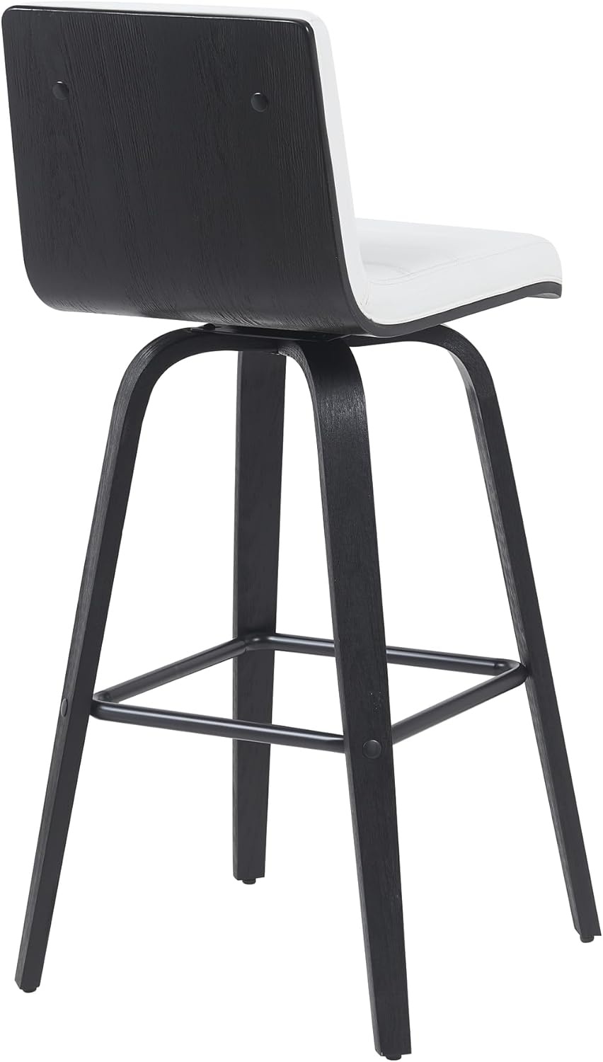 image:imageVienna 26 Swivel Counter Stool in Walnut Wood Finish with Brown Faux Leather Set of 2White Faux LeatherBlack