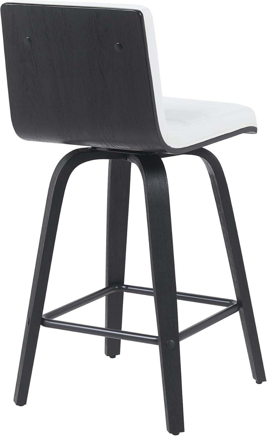 image:imageVienna 26 Swivel Counter Stool in Walnut Wood Finish with Brown Faux Leather Set of 2White Faux LeatherBlack