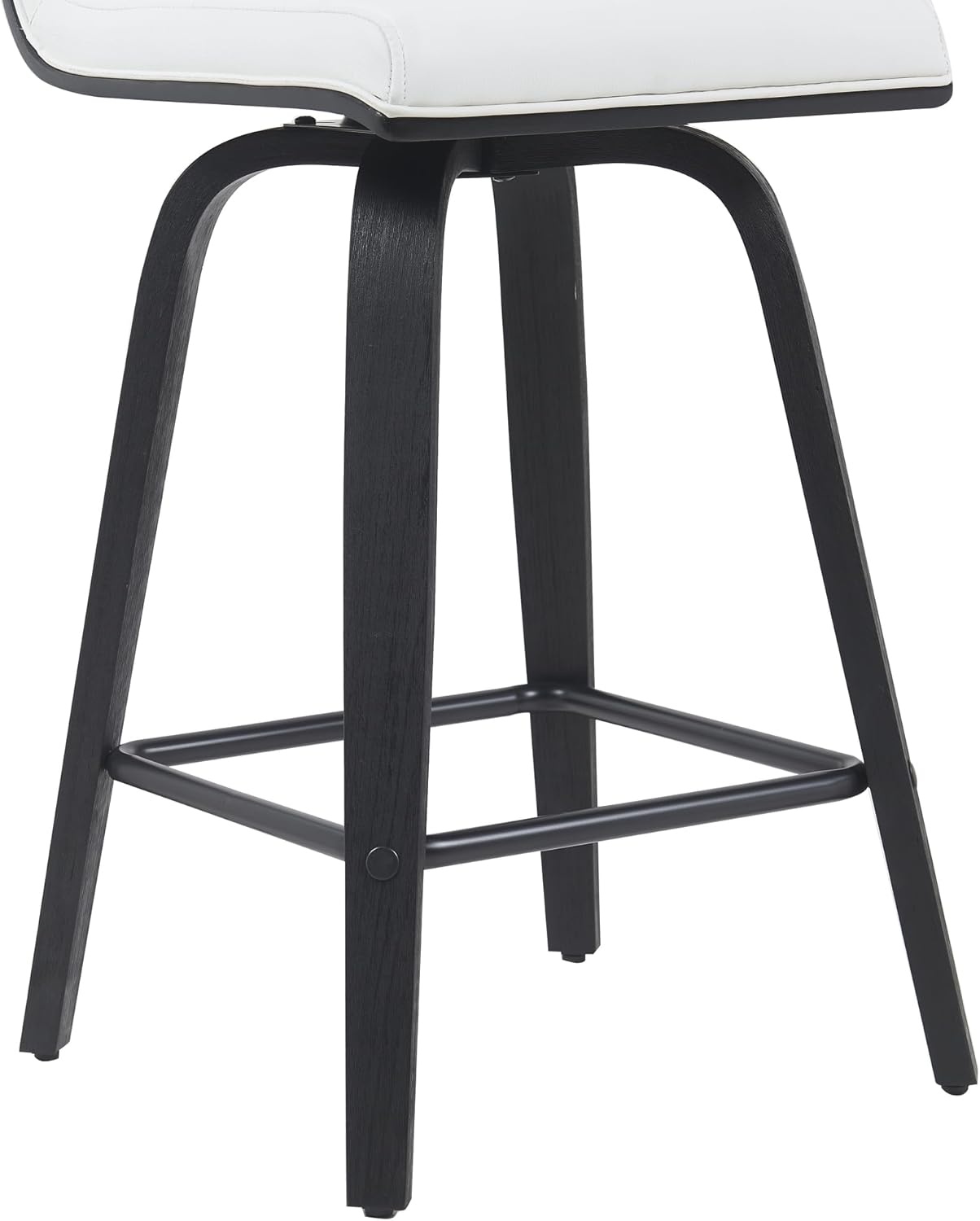 image:imageVienna 26 Swivel Counter Stool in Walnut Wood Finish with Brown Faux Leather Set of 2White Faux LeatherBlack