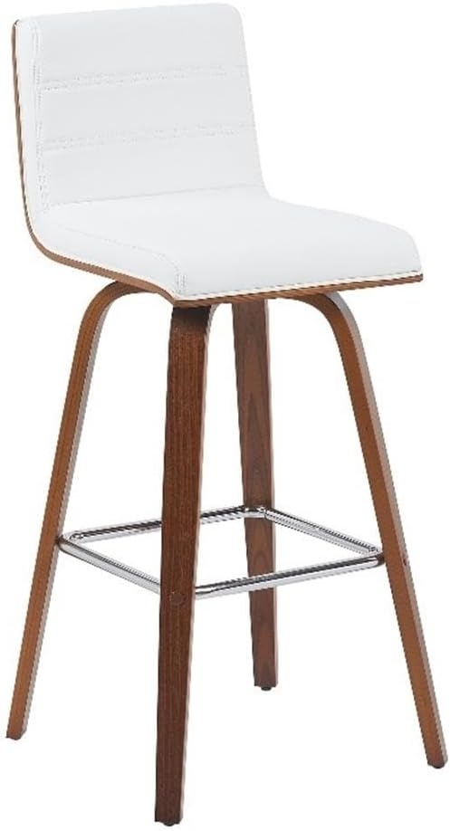 image:imageVienna 26 Swivel Counter Stool in Walnut Wood Finish with Brown Faux Leather Set of 2White Faux LeatherWalnut