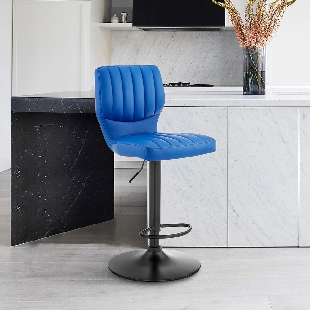 image:imageBardot Adjustable Height Red Faux Leather Swivel Bar Stool Set of 2Blue