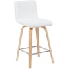 White Faux Leather/Oak