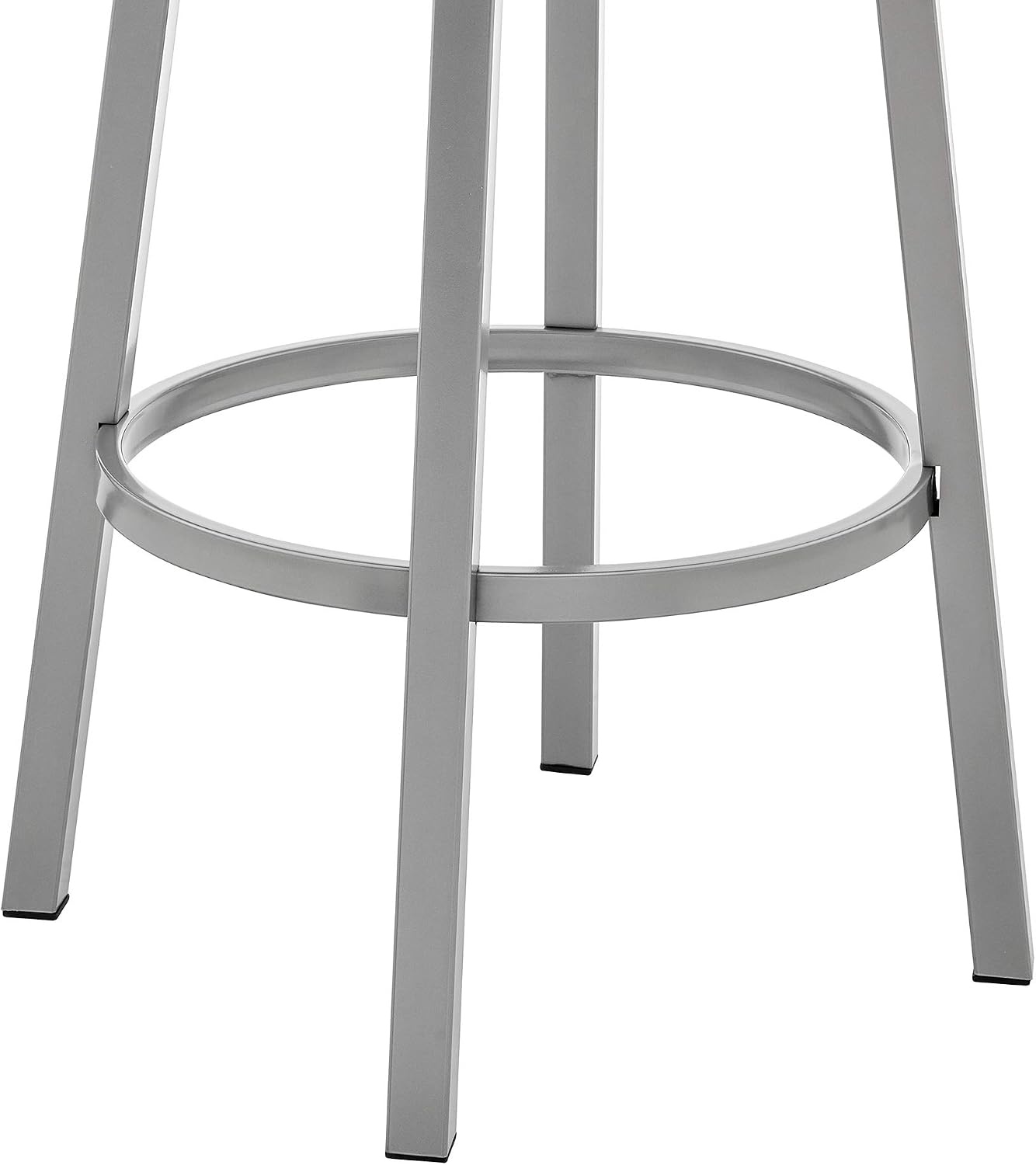 image:imageArmen Living Cohen 30 Bar Height Swivel Bar Stool in Silver Finish with White Faux Leather