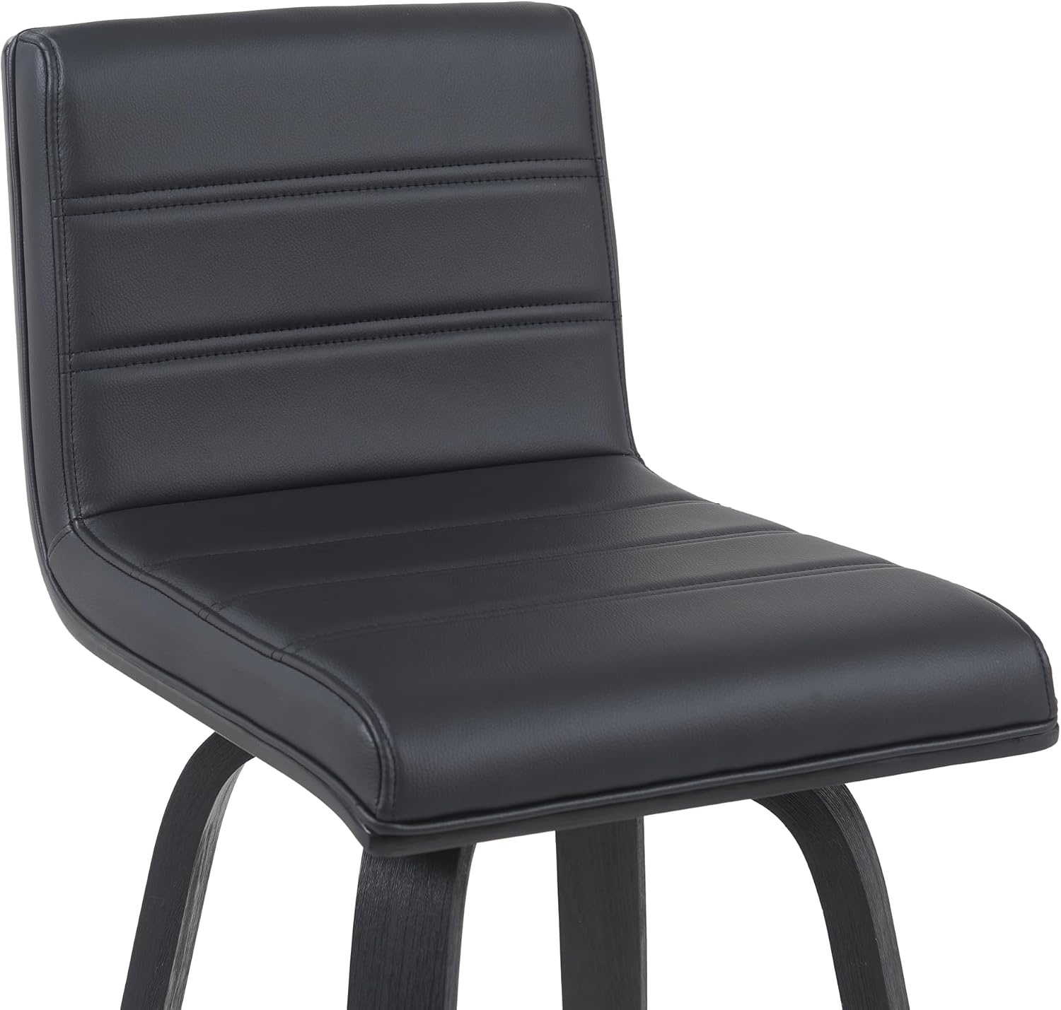 image:imageVienna Modern Counter Height Swivel Bar Stool with Snow White Faux Leather Seat and Walnut Finished Wood Frame Set of 4Black Faux LeatherBlack