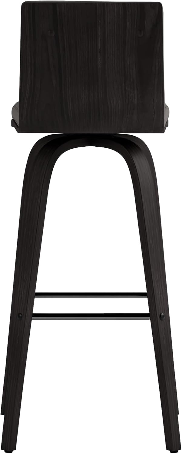 image:imageVienna Modern Counter Height Swivel Bar Stool with Snow White Faux Leather Seat and Walnut Finished Wood Frame Set of 4Gray Faux LeatherBlack