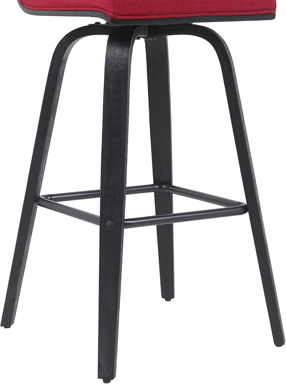 image:imageVienna Modern Counter Height Swivel Bar Stool with Snow White Faux Leather Seat and Walnut Finished Wood Frame Set of 4Red FabricBlack