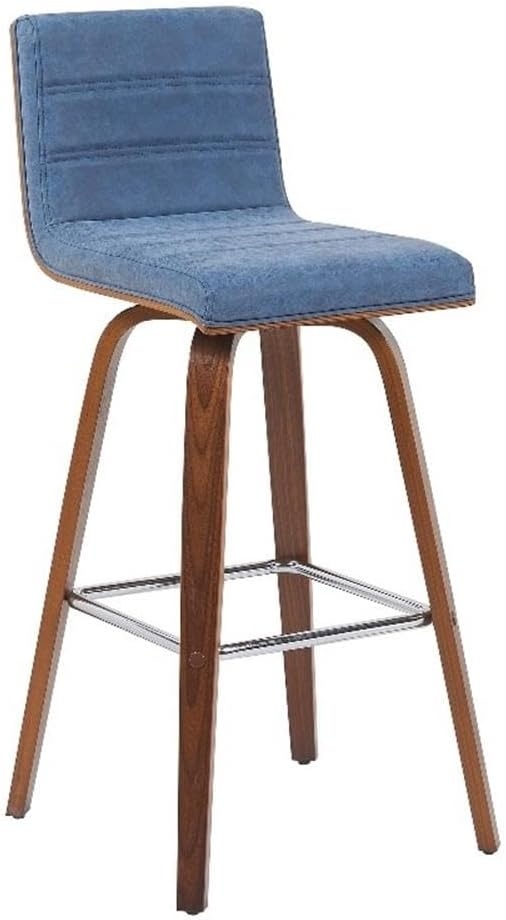 image:imageVienna Modern Counter Height Swivel Bar Stool with Snow White Faux Leather Seat and Walnut Finished Wood Frame Set of 4Vintage Blue Faux LeatherWalnut