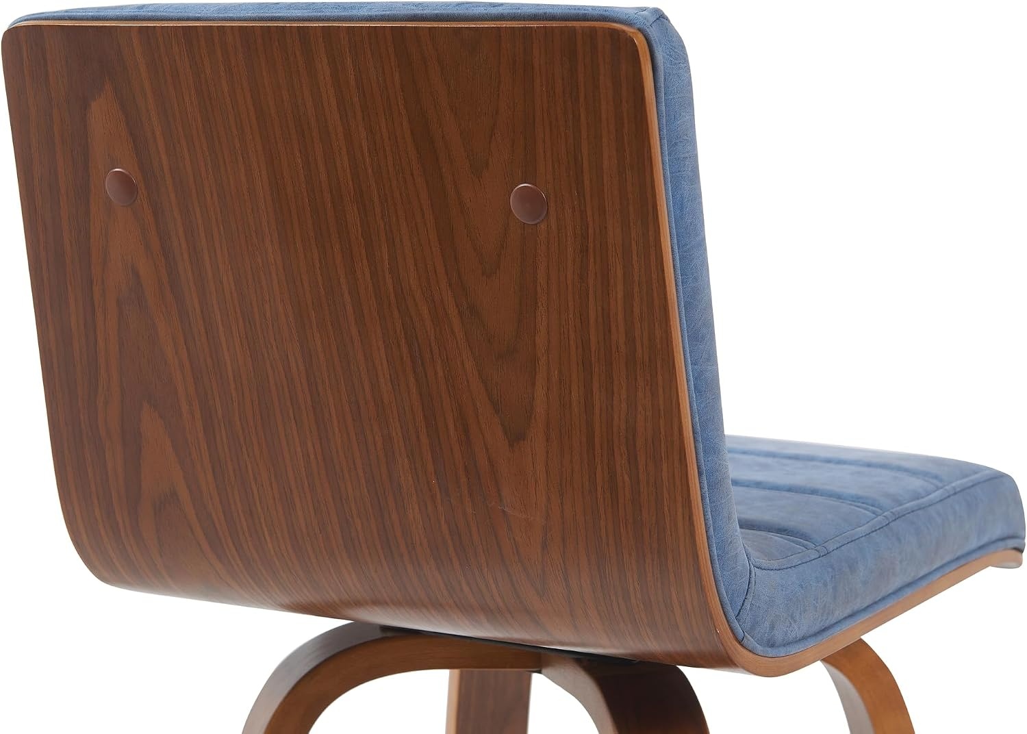 image:imageVienna Modern Counter Height Swivel Bar Stool with Snow White Faux Leather Seat and Walnut Finished Wood Frame Set of 4Vintage Blue Faux LeatherWalnut