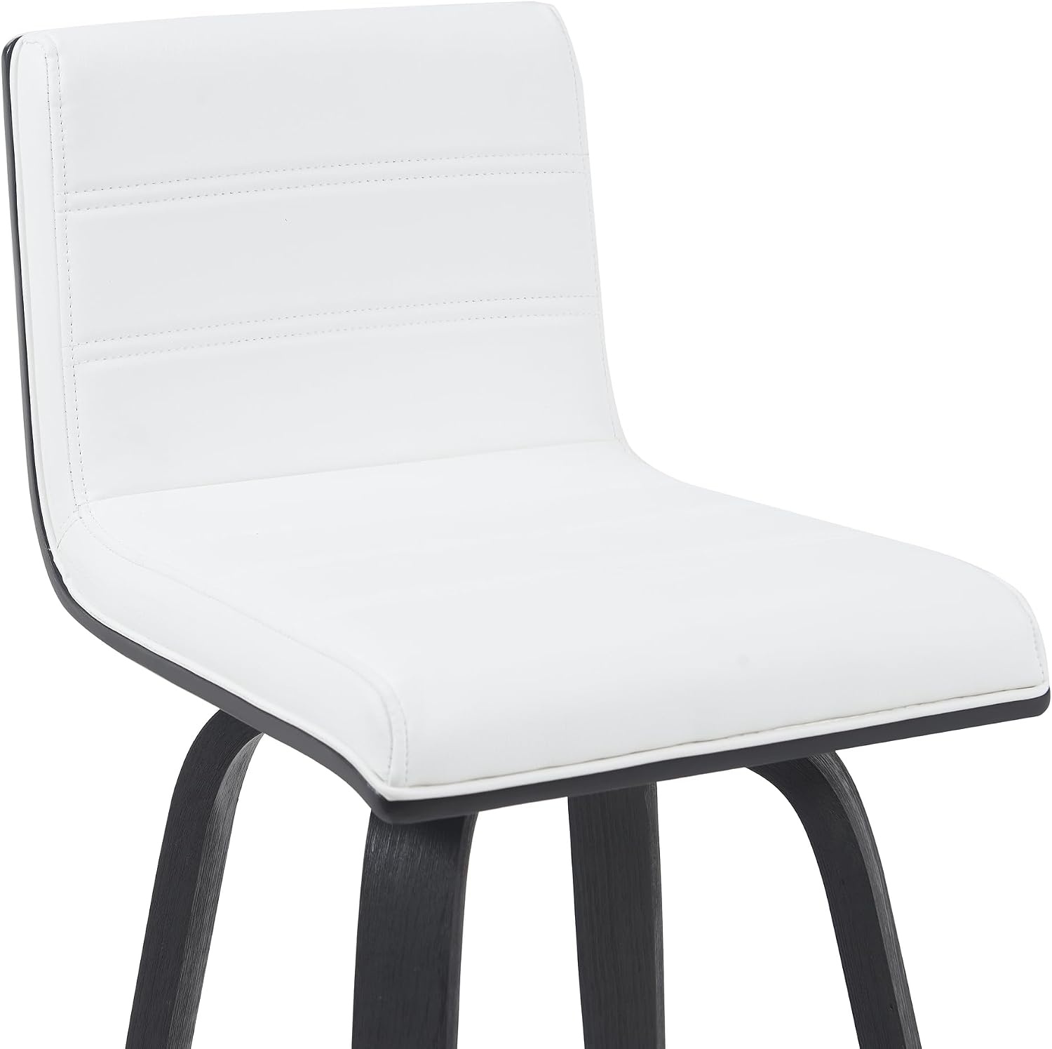 image:imageVienna Modern Counter Height Swivel Bar Stool with Snow White Faux Leather Seat and Walnut Finished Wood Frame Set of 4White Faux LeatherBlack