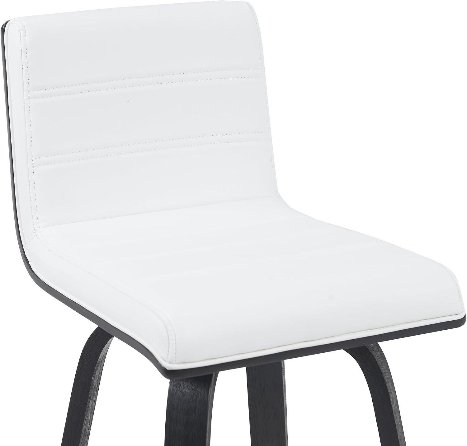 image:imageVienna Modern Counter Height Swivel Bar Stool with Snow White Faux Leather Seat and Walnut Finished Wood Frame Set of 4White Faux LeatherBlack