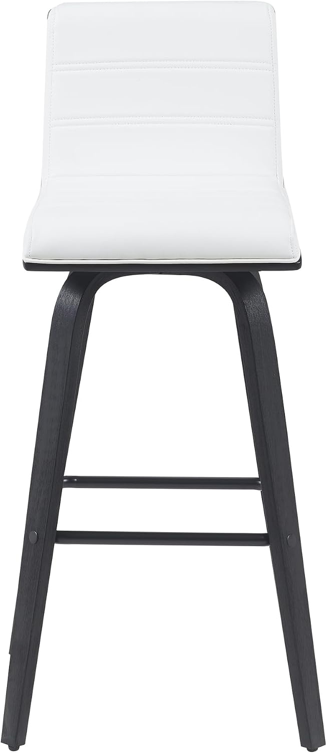 image:imageVienna Modern Counter Height Swivel Bar Stool with Snow White Faux Leather Seat and Walnut Finished Wood Frame Set of 4White Faux LeatherBlack