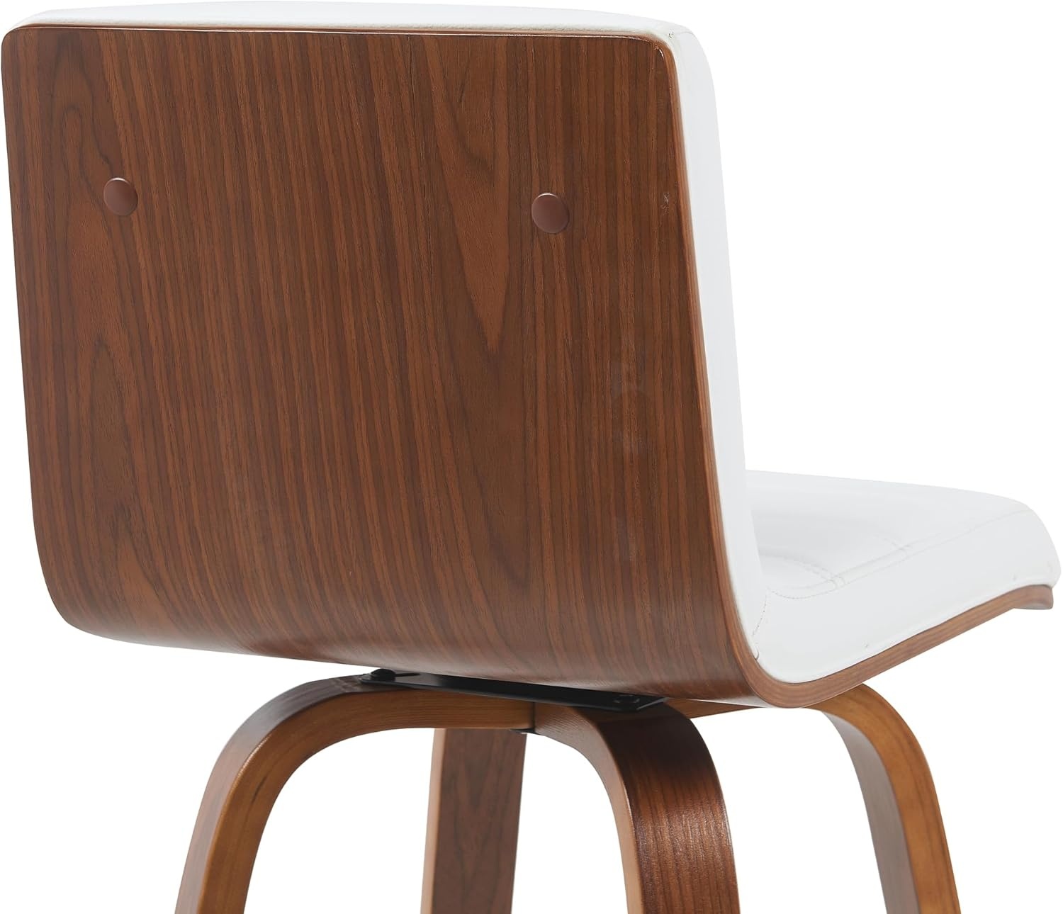 image:imageVienna Modern Counter Height Swivel Bar Stool with Snow White Faux Leather Seat and Walnut Finished Wood Frame Set of 4White Faux LeatherWalnut