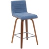 Vintage Blue Faux Leather/Walnut