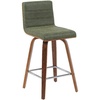 Vintage Green Faux Leather/Walnut