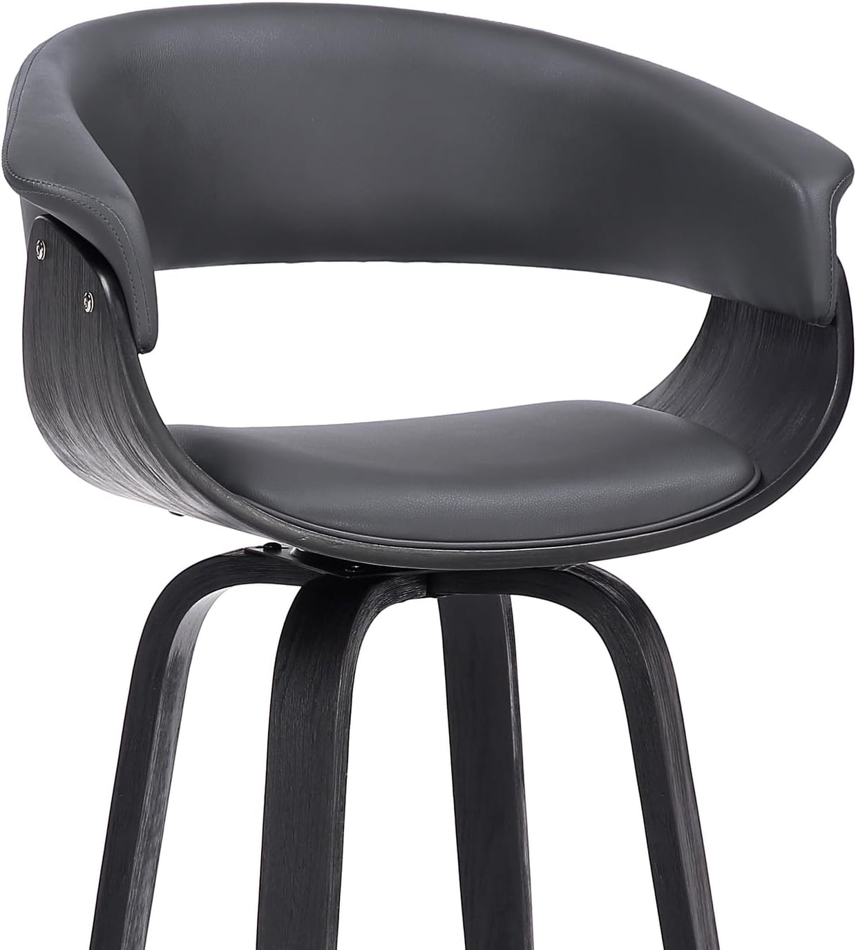 image:imageArmen Living Julyssa 26 Faux LeatherWood Swivel Counter Stool in GrayBlack