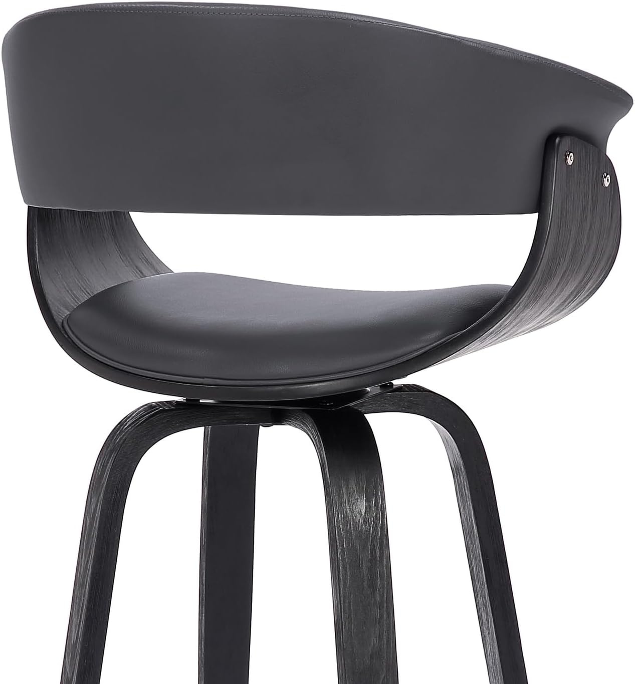 image:imageArmen Living Julyssa 26 Faux LeatherWood Swivel Counter Stool in GrayBlack