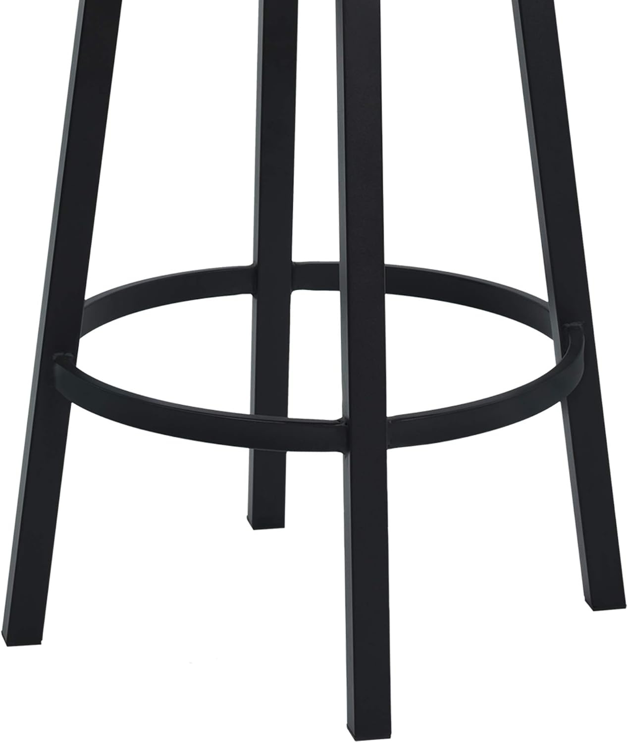 image:imageArmen Living Madrid 30 Bar Height Swivel Barstool in Ford Black Faux Leather and Black Metal Finish