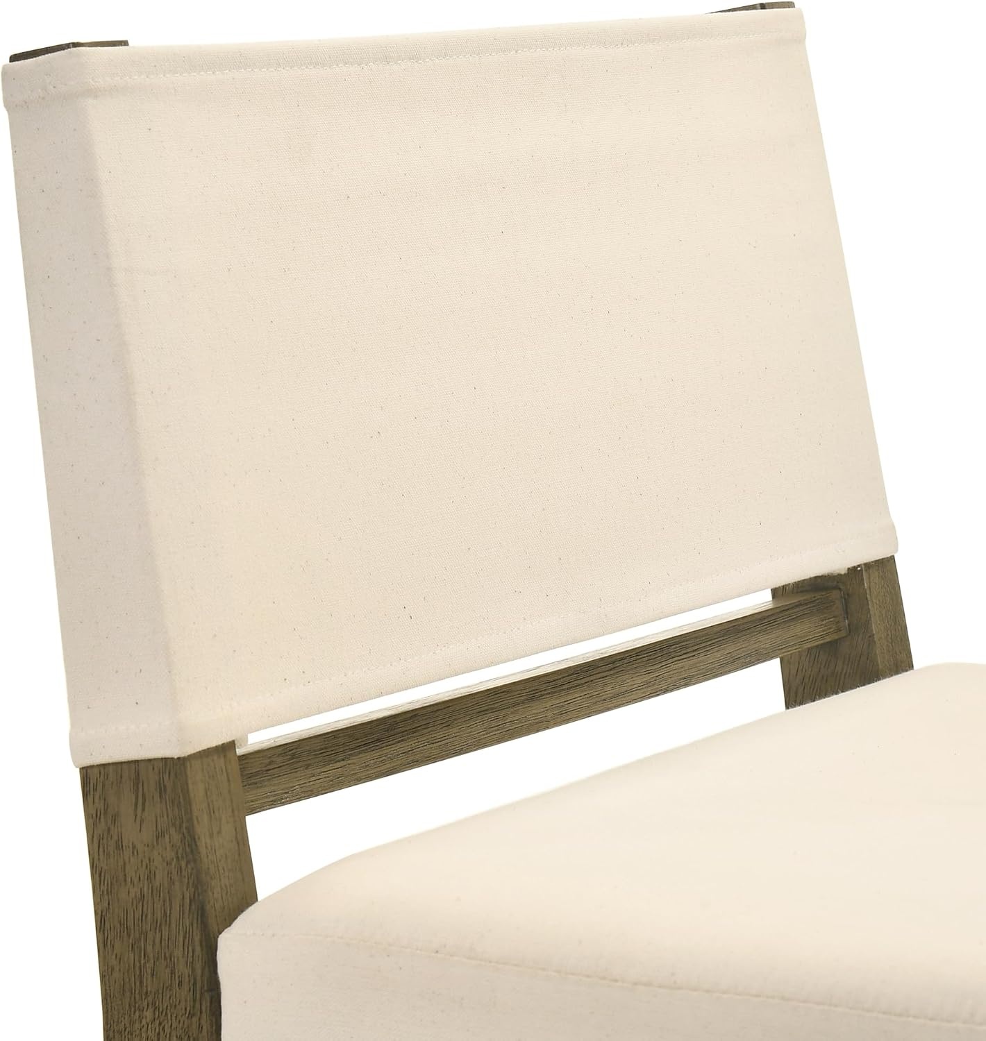 image:imageYaneli Contemporary Natural Wood Bar Height Kitchen Bar Stool in Amber Glow Finish with White Fabric Upholstered Seat Set of 4WhitePutty Brown