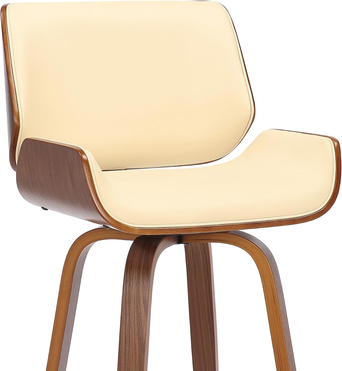 image:imageArmen Living Tyler 26 Counter Height Swivel Cream Faux Leather and Walnut Wood Bar Stool Set of 3CreamWalnut